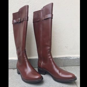 Italian classic leather knee high boots